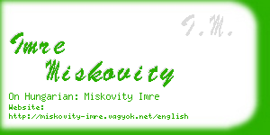 imre miskovity business card